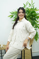 Chemise En lin brodé