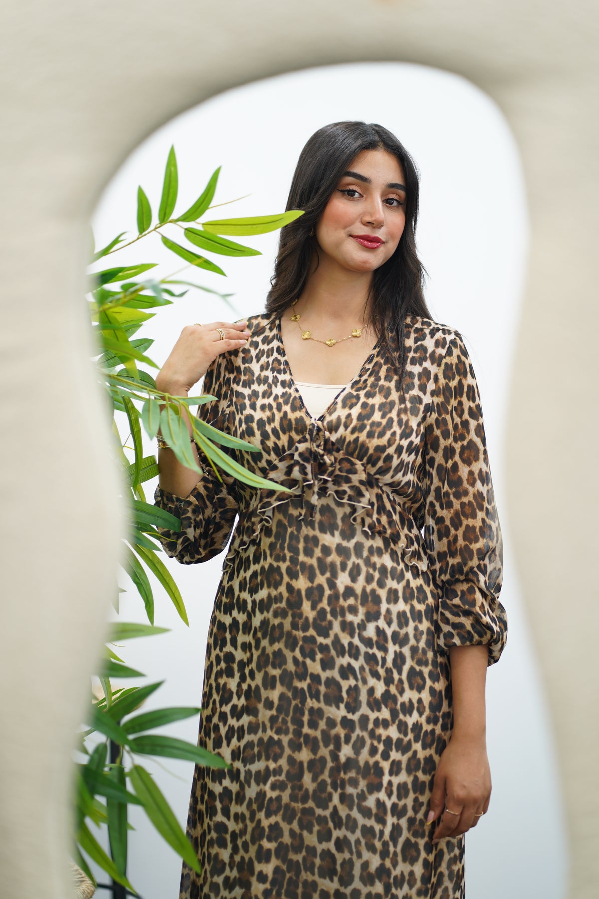 Robe à l’imprimé fluide léopard