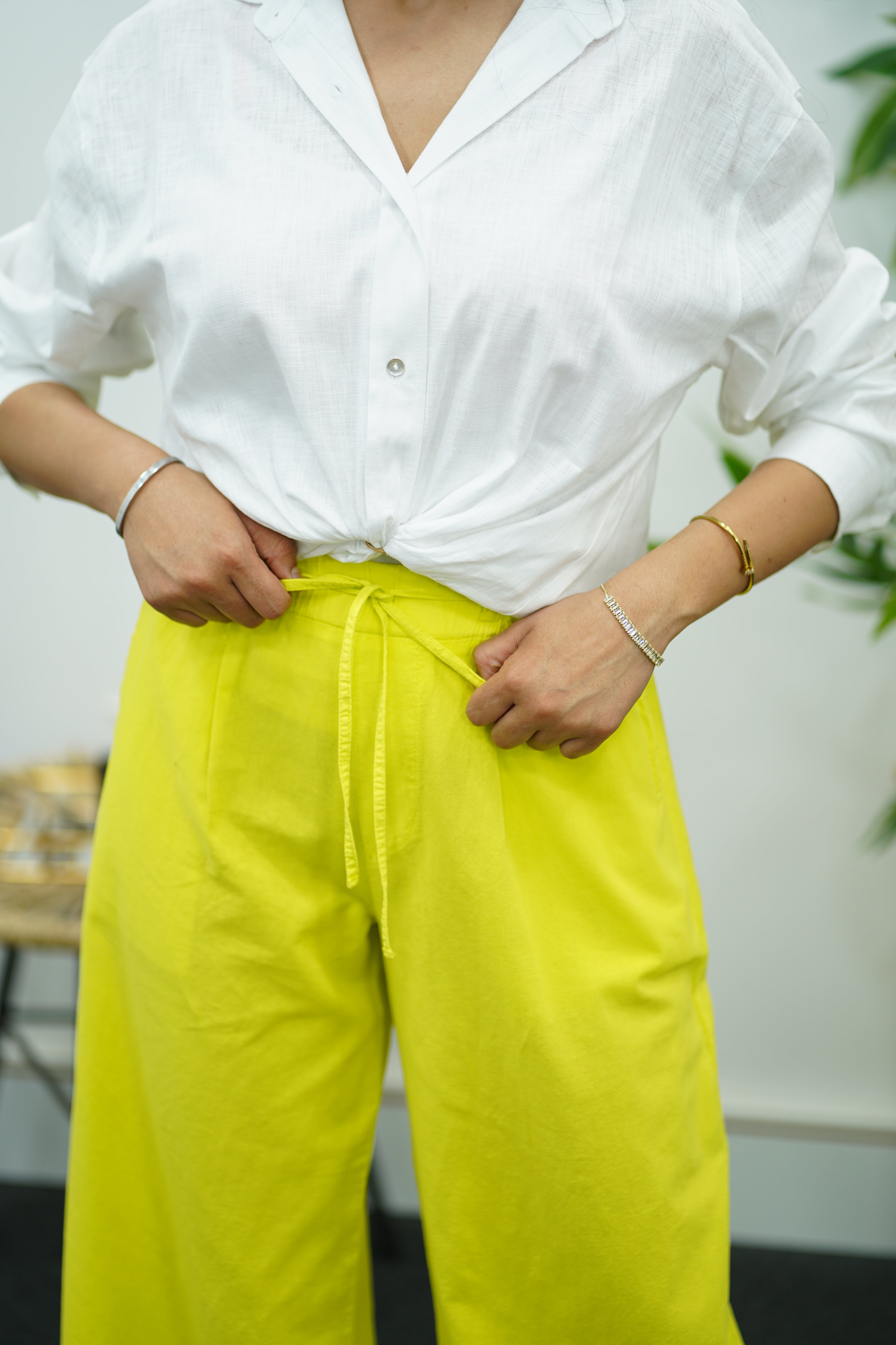 Pantalon large en lin