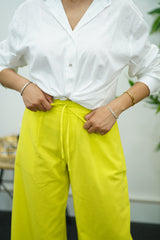 Pantalon large en lin