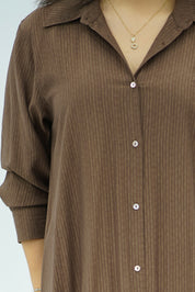 Robe chemise kaki chocolat