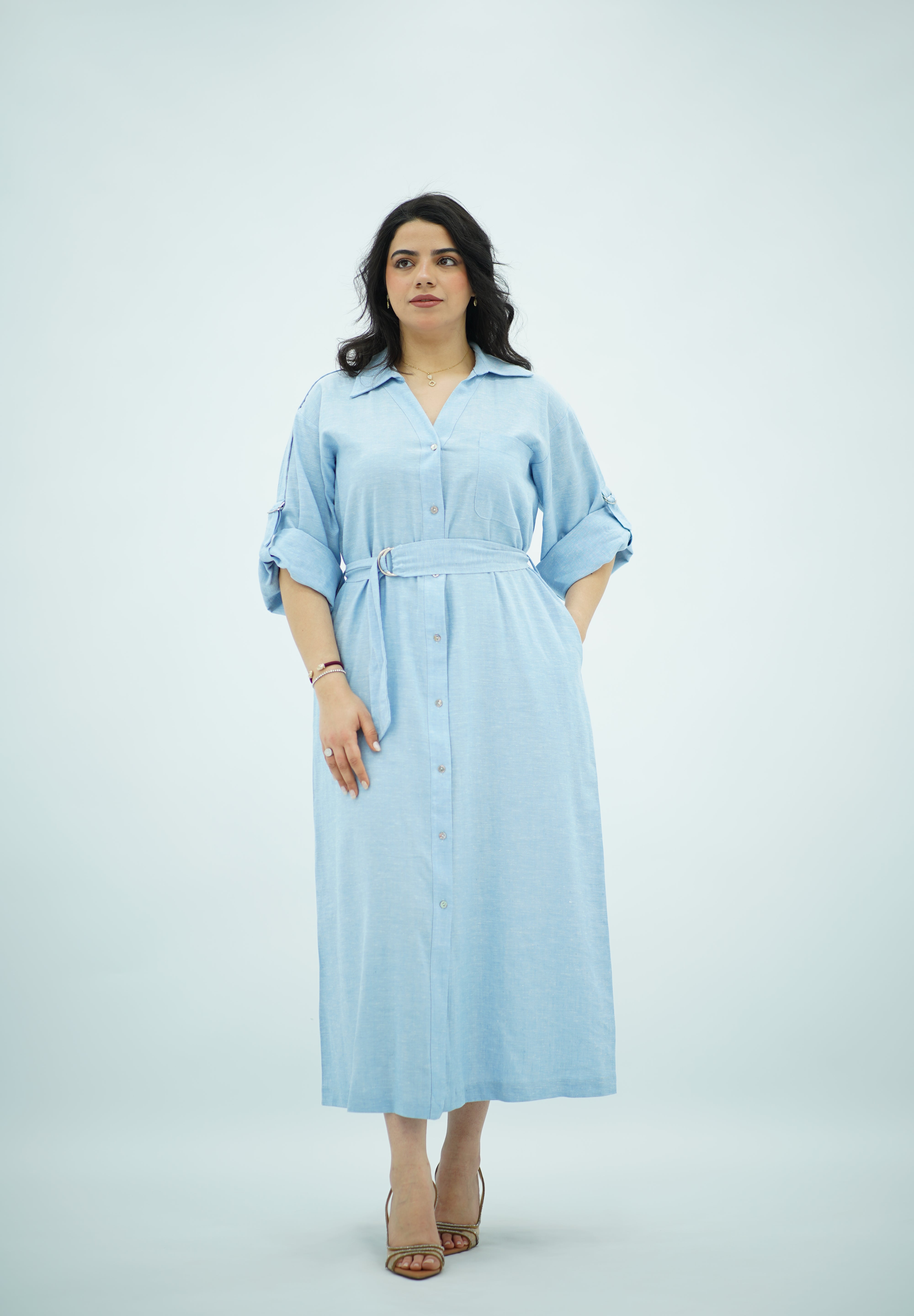 Robe En Lin Bleu ciel