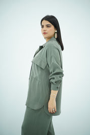 Ensemble Vert militaire Matière Tencel