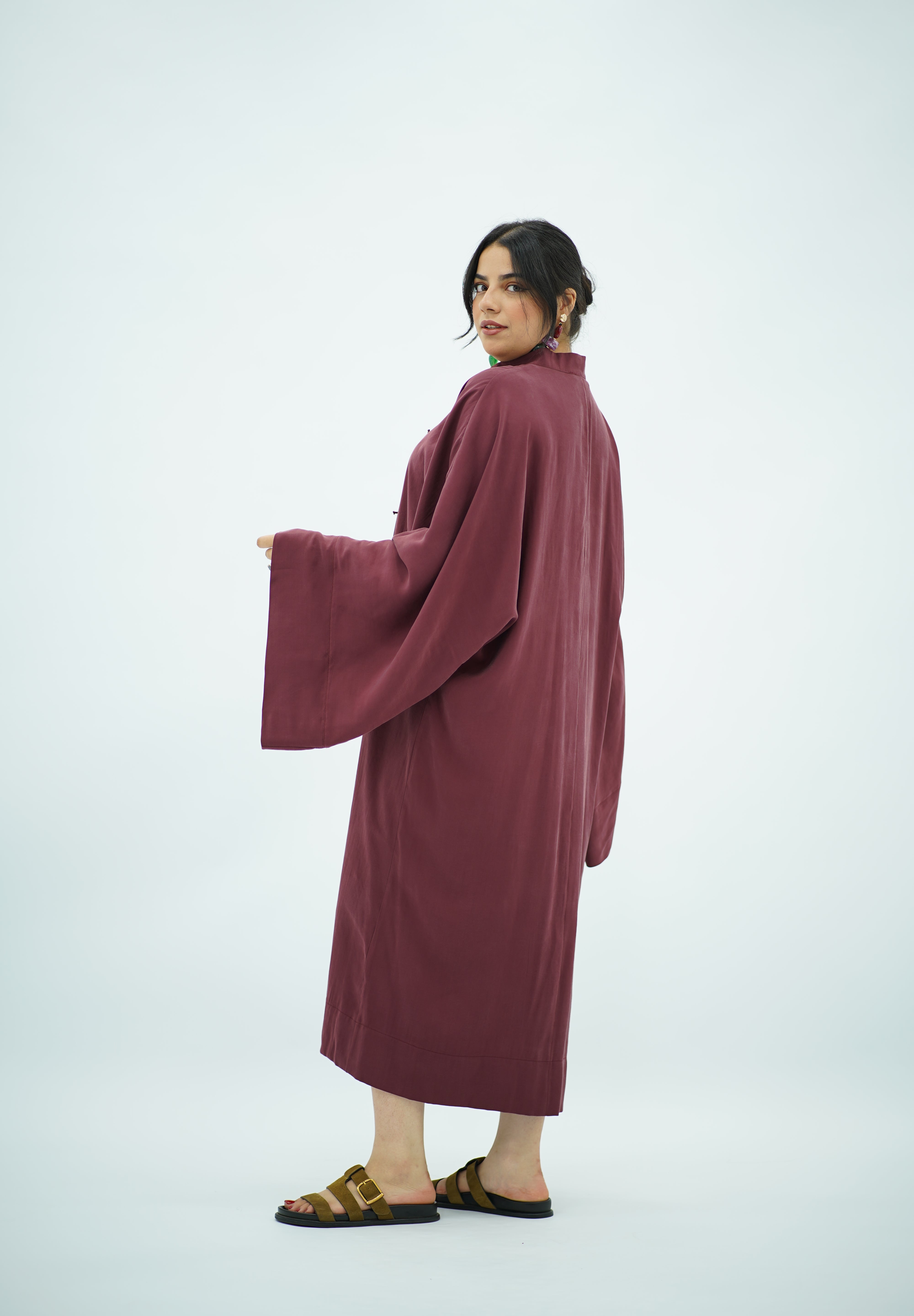 Gandoura Bordeaux en Tencel