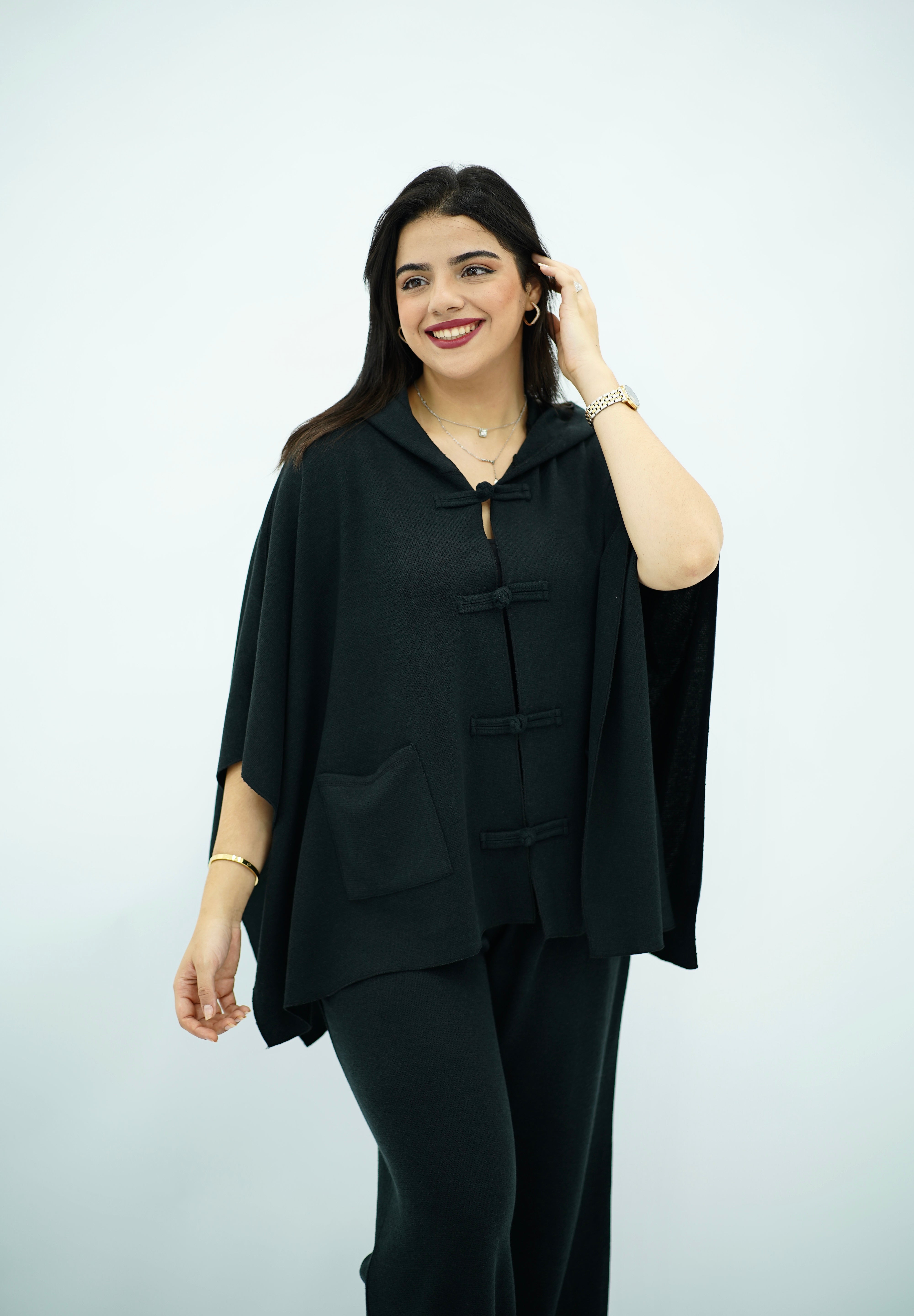 Ensemble Cape et Pantalon Large en Maille