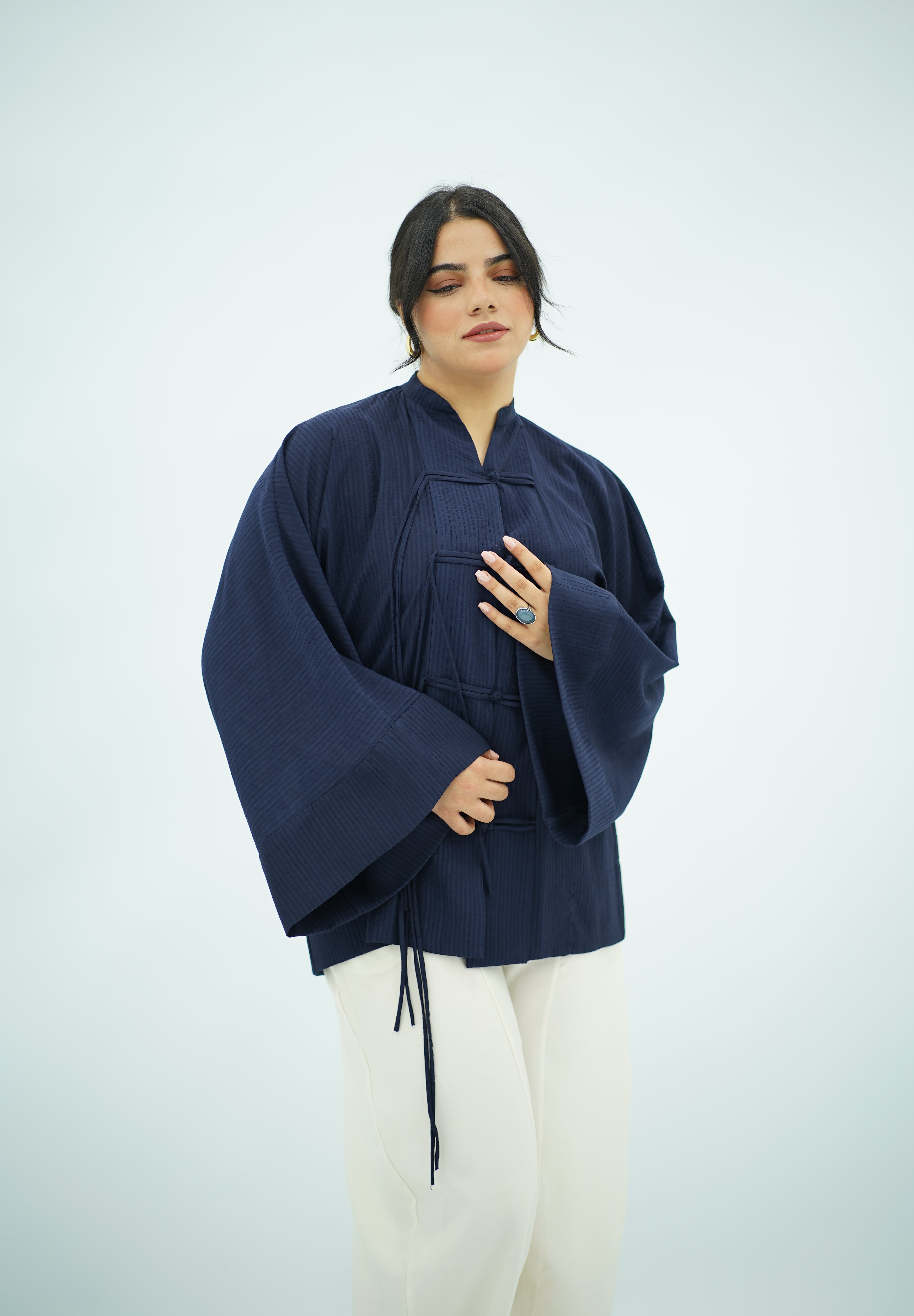 Chemise à noeud Bleu nuit