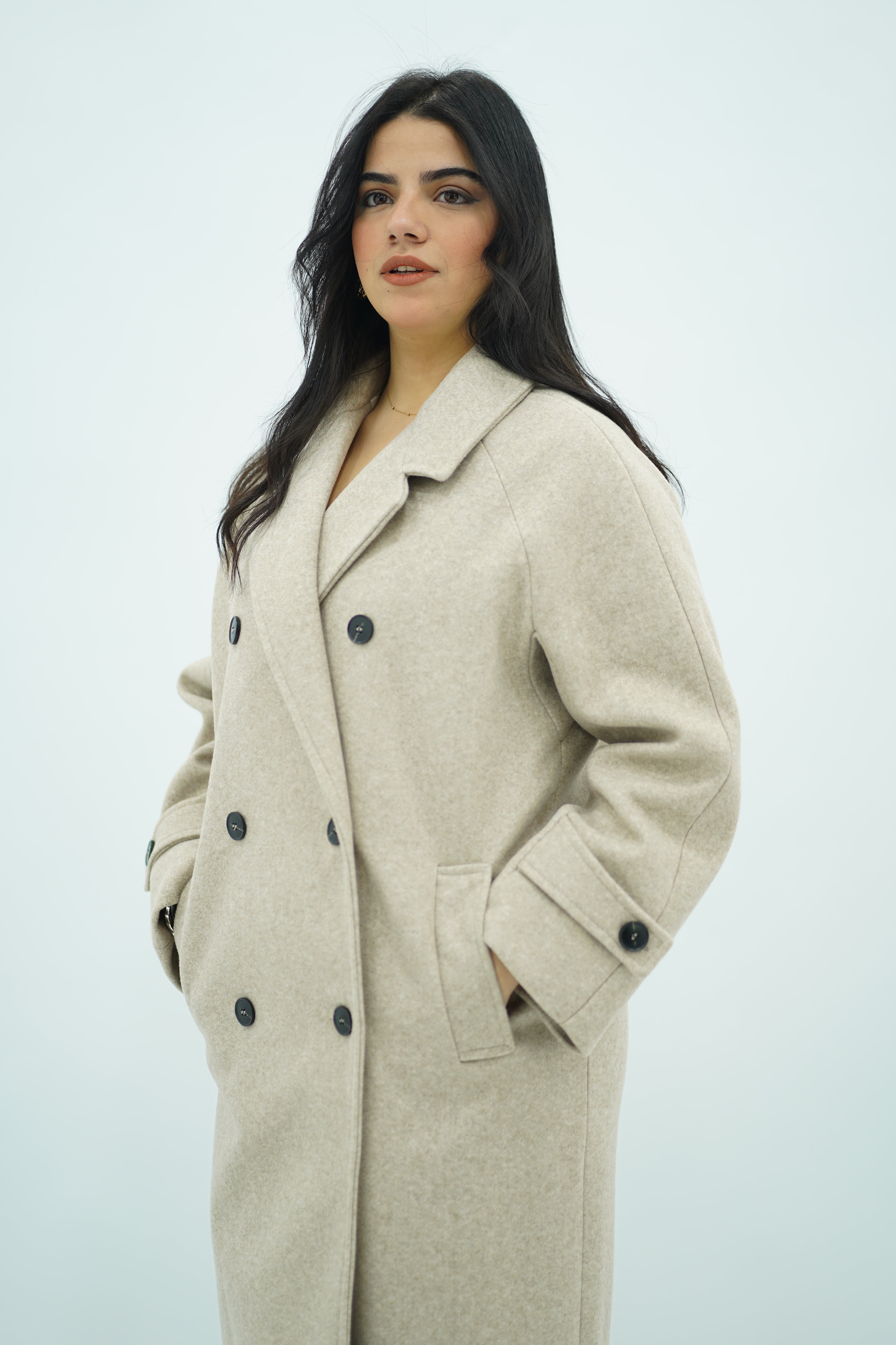 Manteau oversize écru