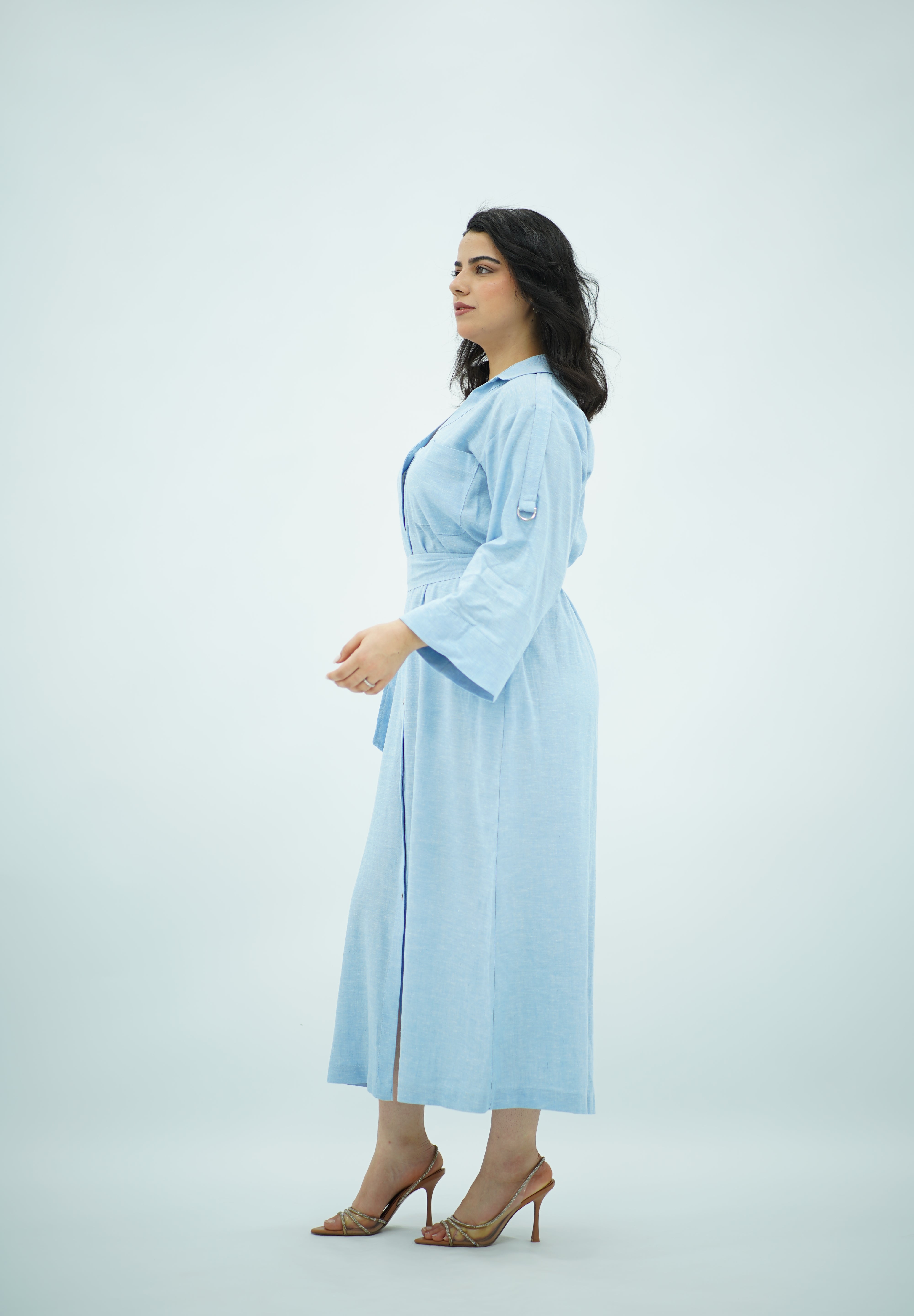 Robe En Lin Bleu ciel