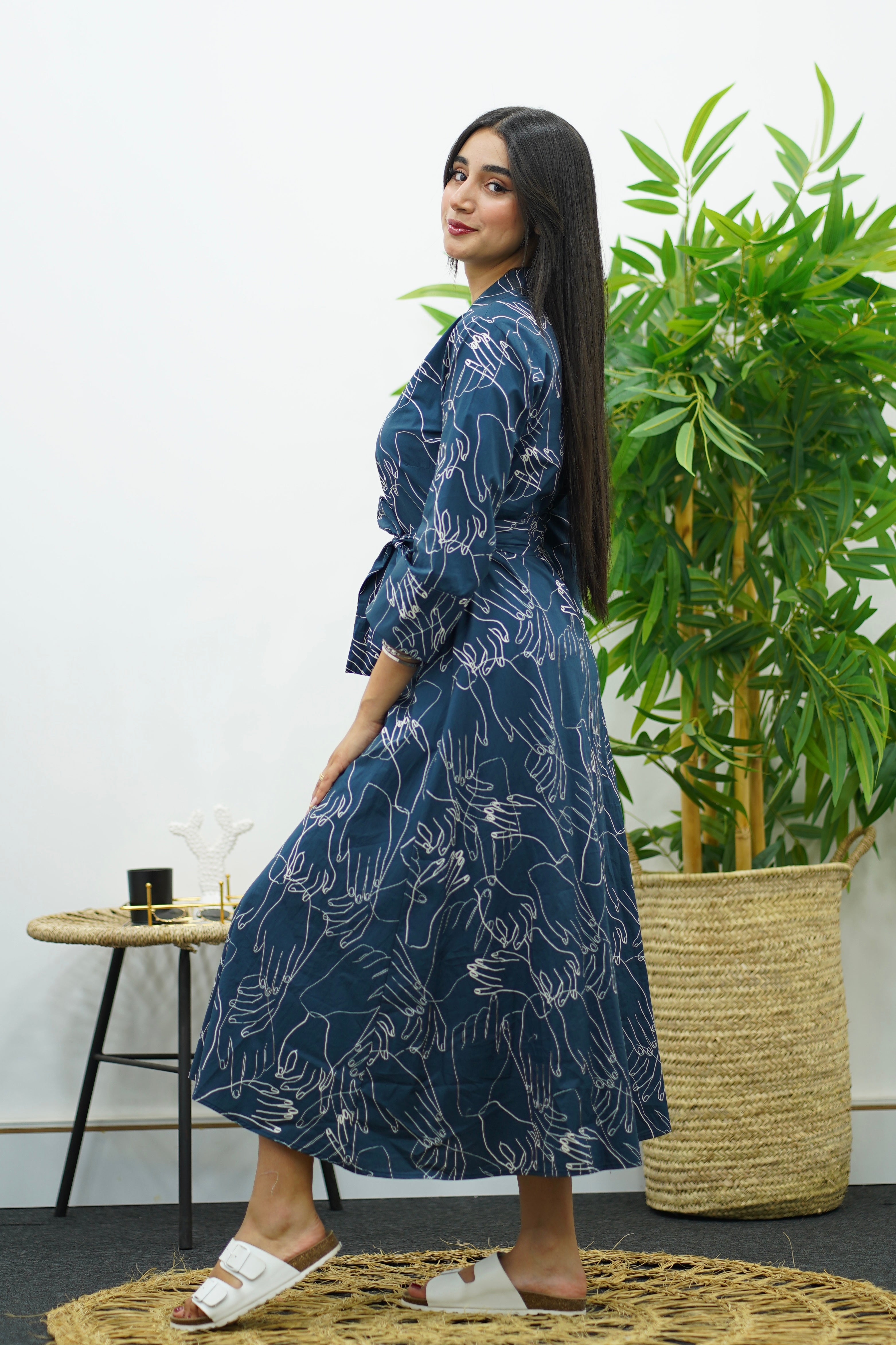 Robe chemise fluide à imprimé floral