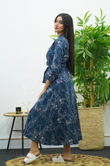 Robe chemise fluide à imprimé floral