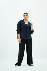 Veste Courte Oversize Bleu