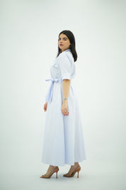Robe Longue Chemise Bleu Ciel