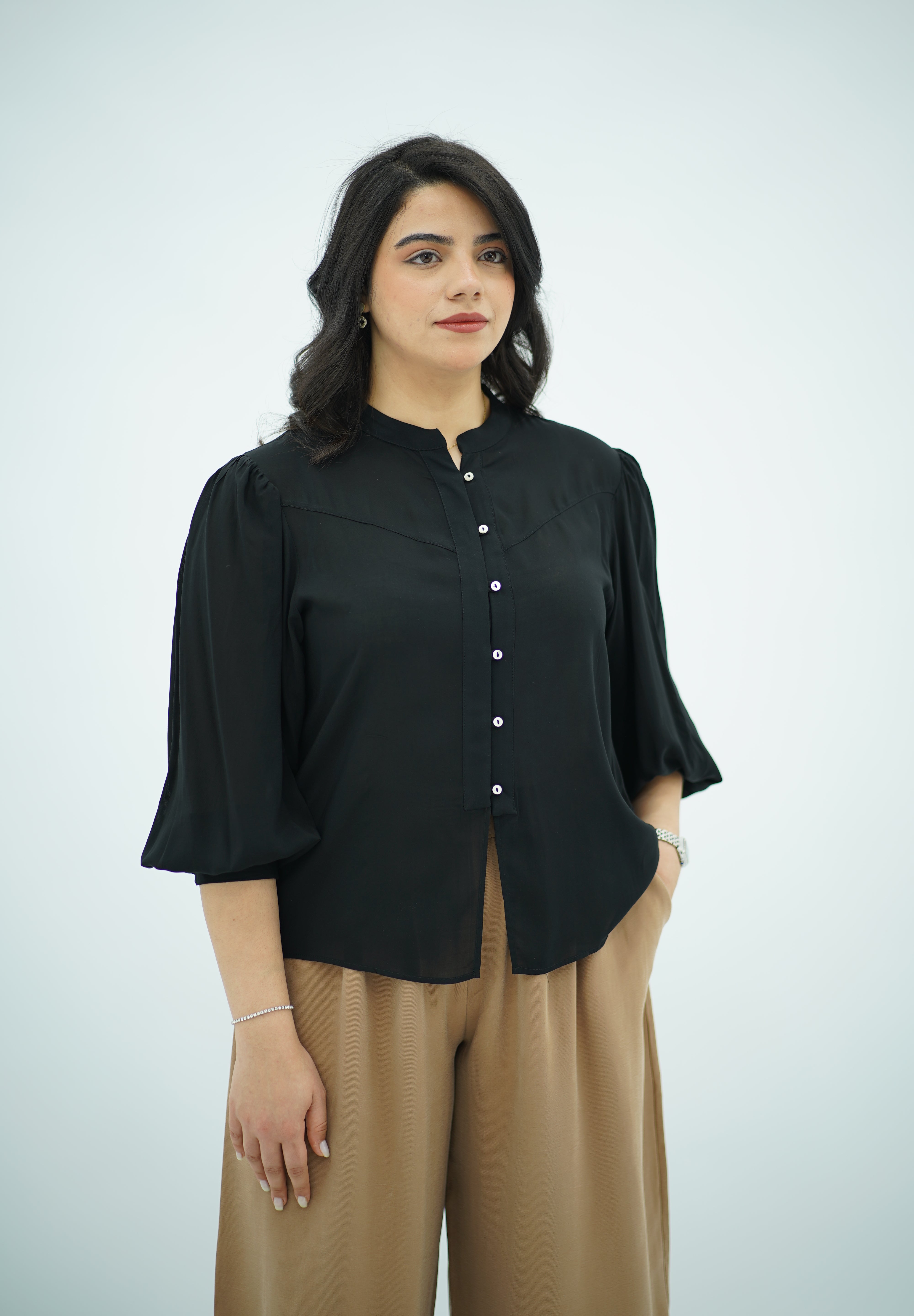 Chemise Noir Fluide