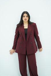 Tailleur Bordeaux Profond - Botonné