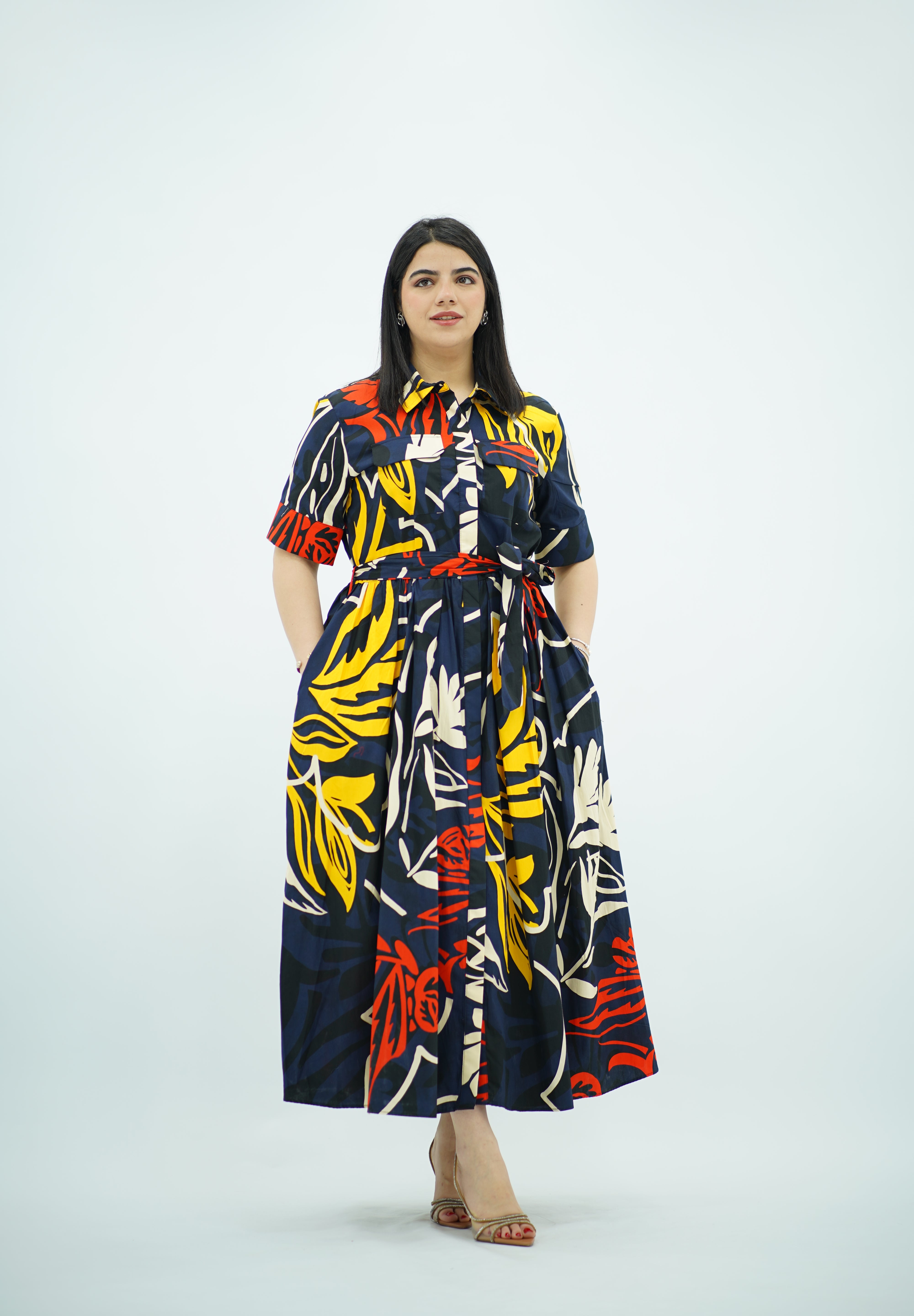 Robe En Popeline - Imprimée