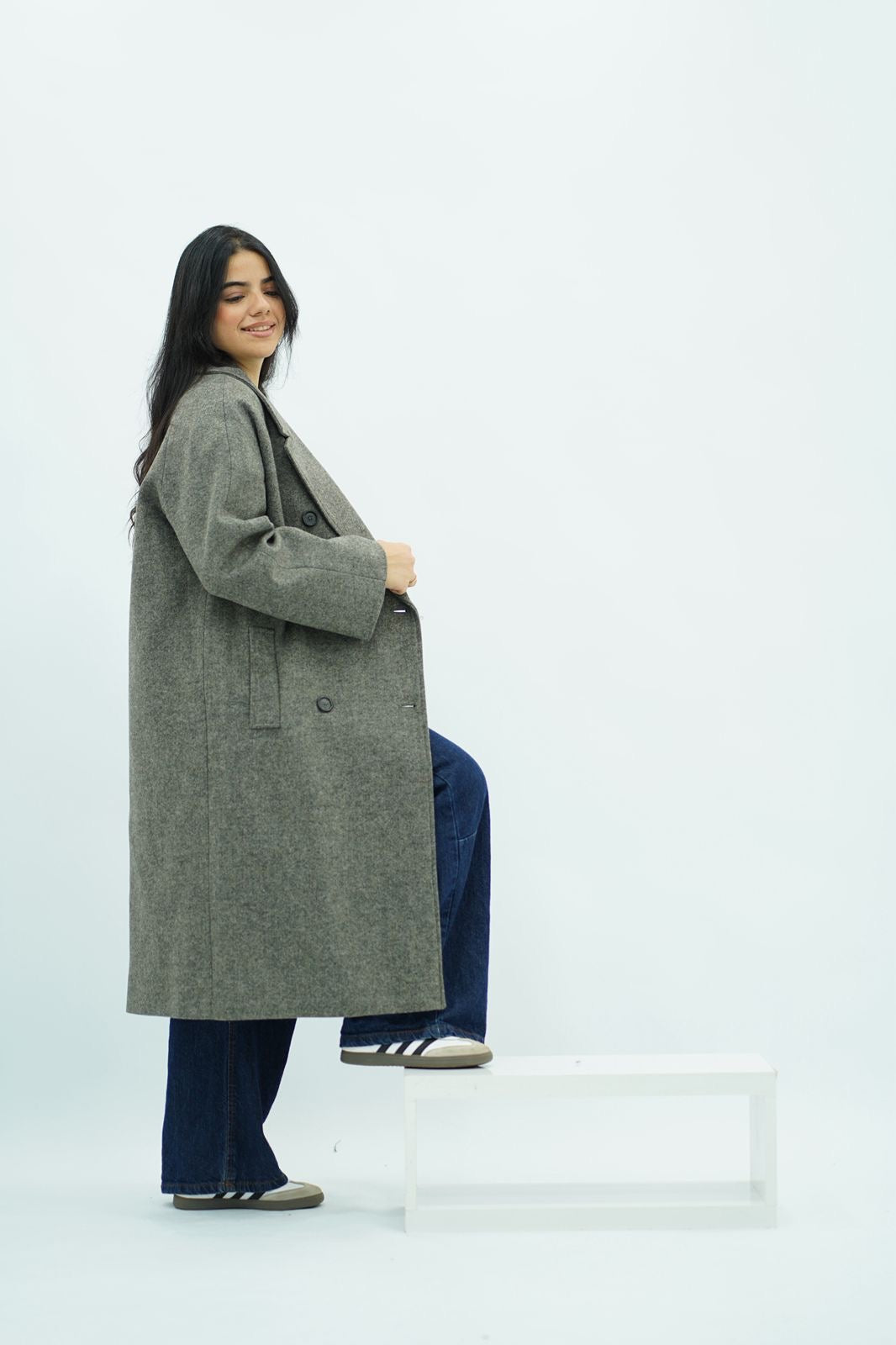 Manteau Gris long oversize