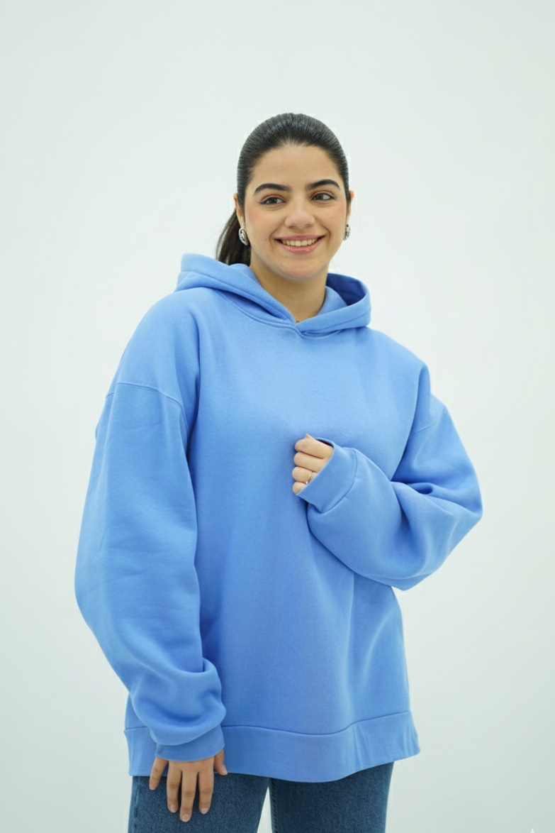 Capuche Bleu turquoise oversize