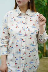 Chemise en Lin à Motifs