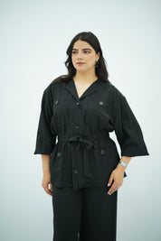 Ensemble en crêpe plissé noir 🖤