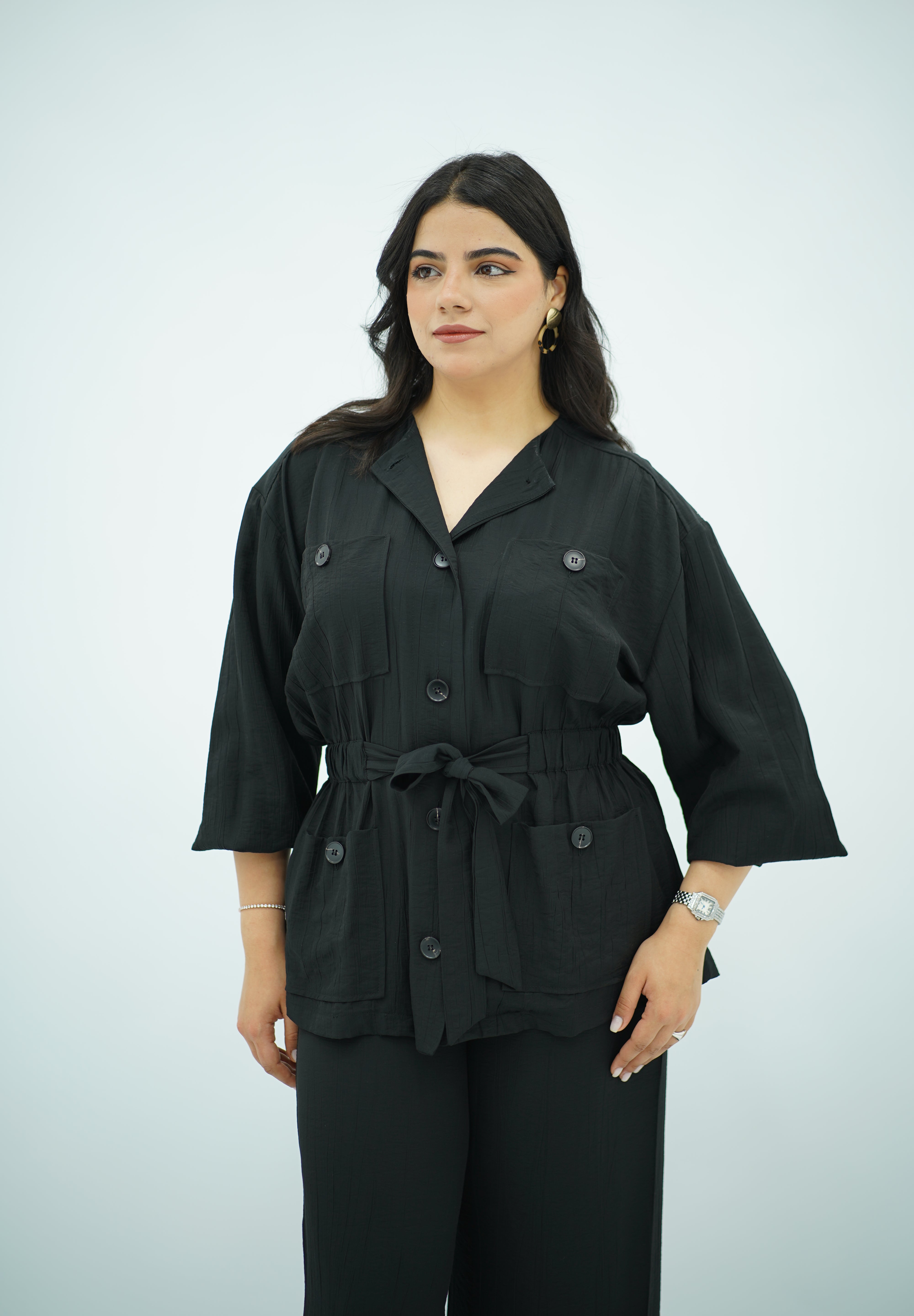 Ensemble en crêpe plissé noir 🖤