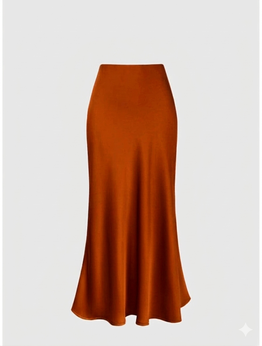 Jupe Satinée Rouge brique
