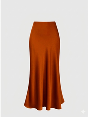 Jupe Satinée Rouge brique