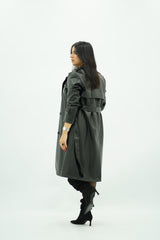 Trench Noir en similicuir