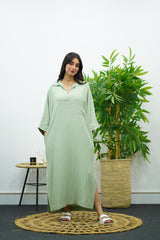 Robe Gandoura En crêpe- Vert eau