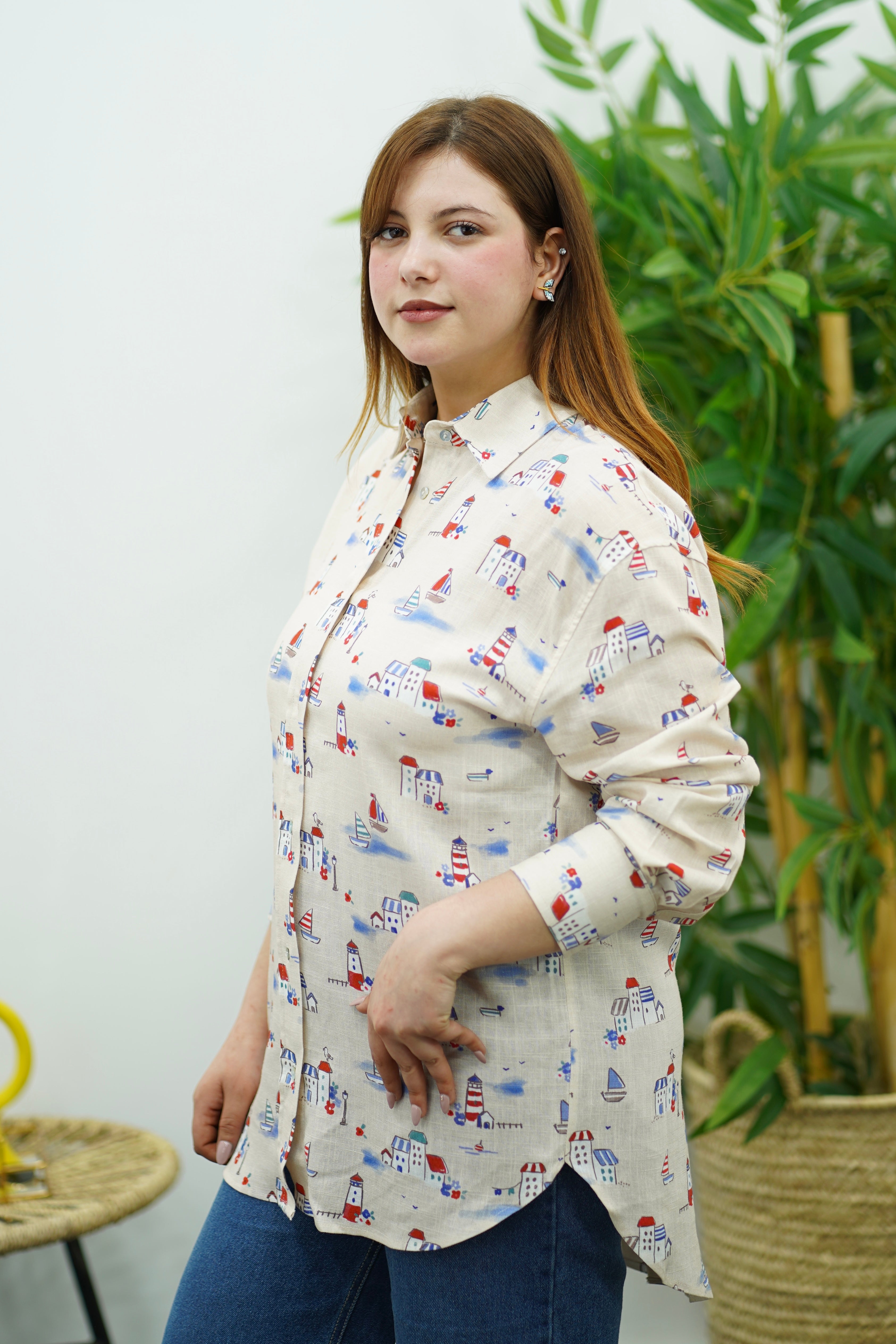 Chemise en Lin à Motifs