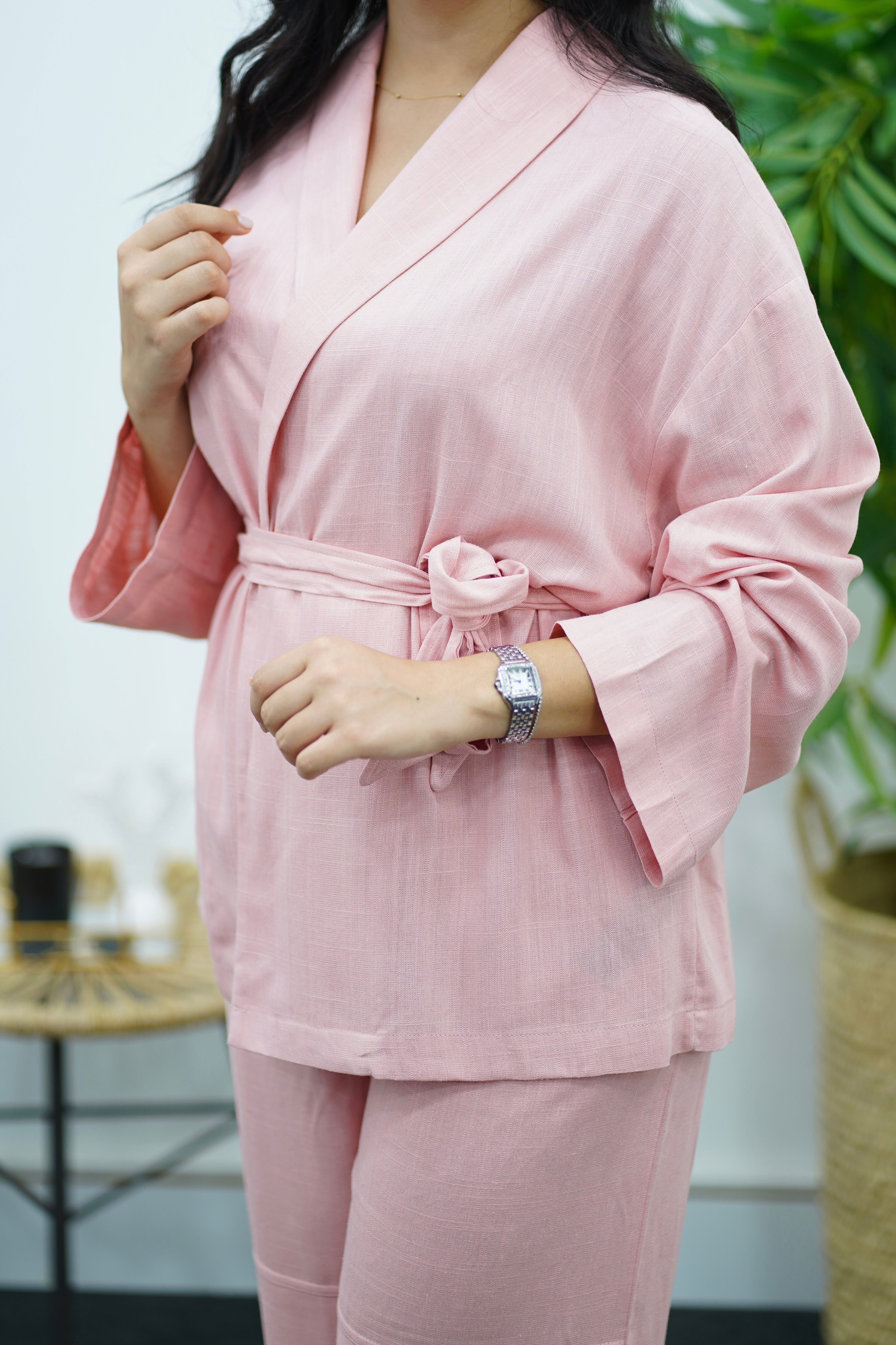 Ensemble fluide En lin style kimono