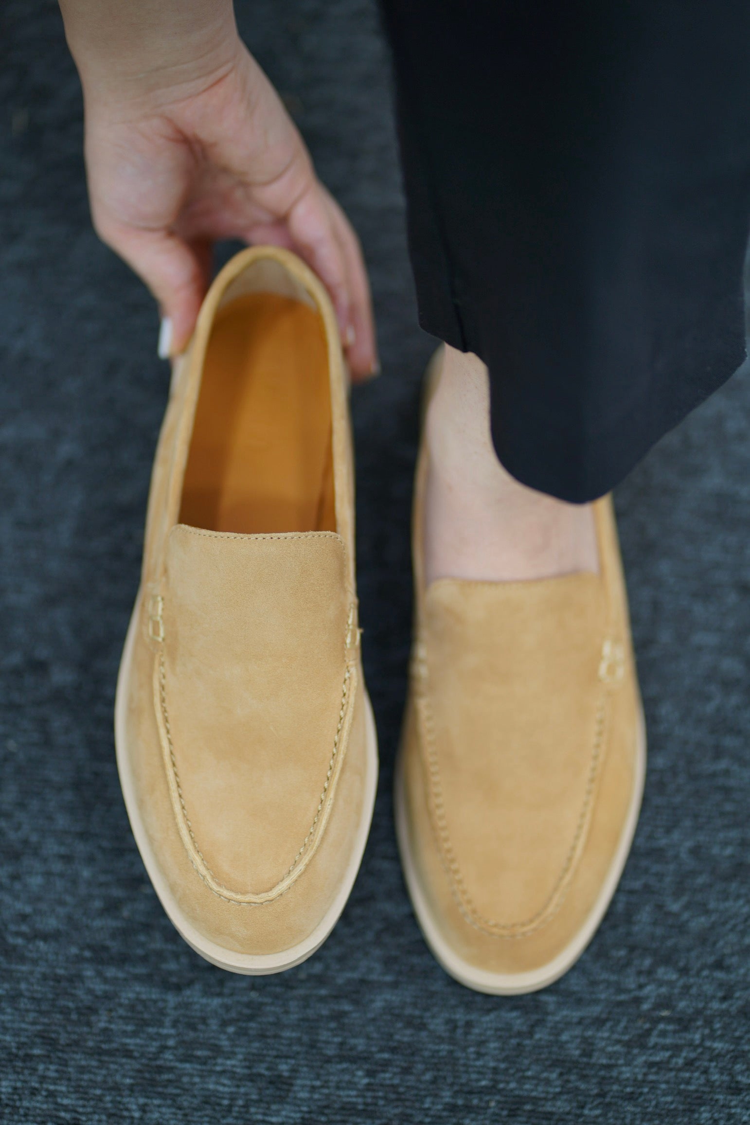 Mocassin en Daim- Camel