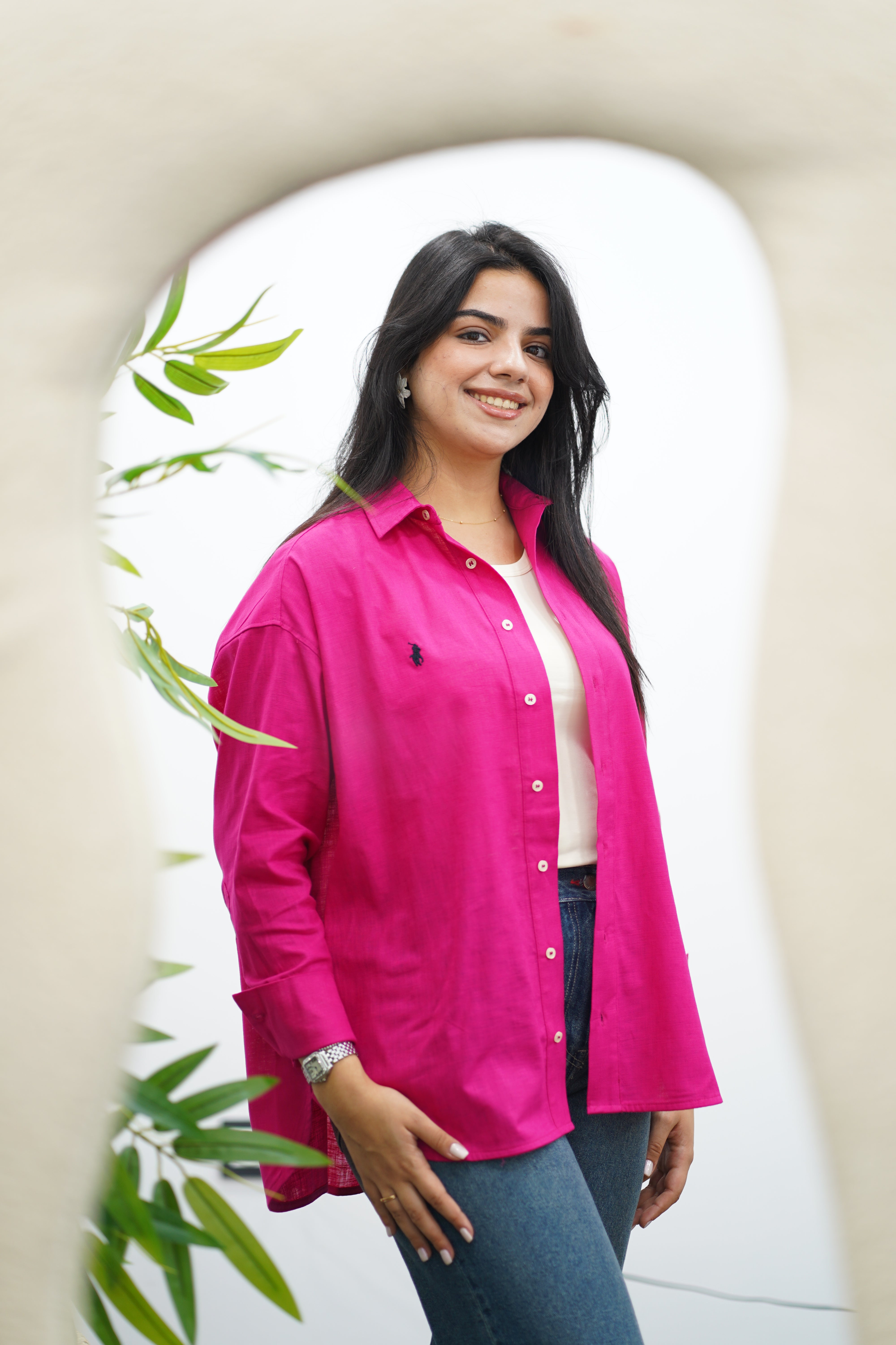 Chemise En lin - Rose Fuchsia