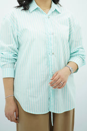Chemise Bleu Turquoise Rayée