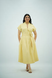 Robe en Popeline Jaune pastel