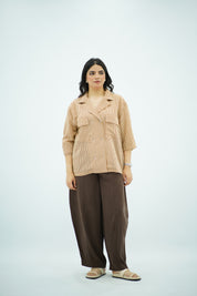 Chemise oversize rayée à double boutonnage