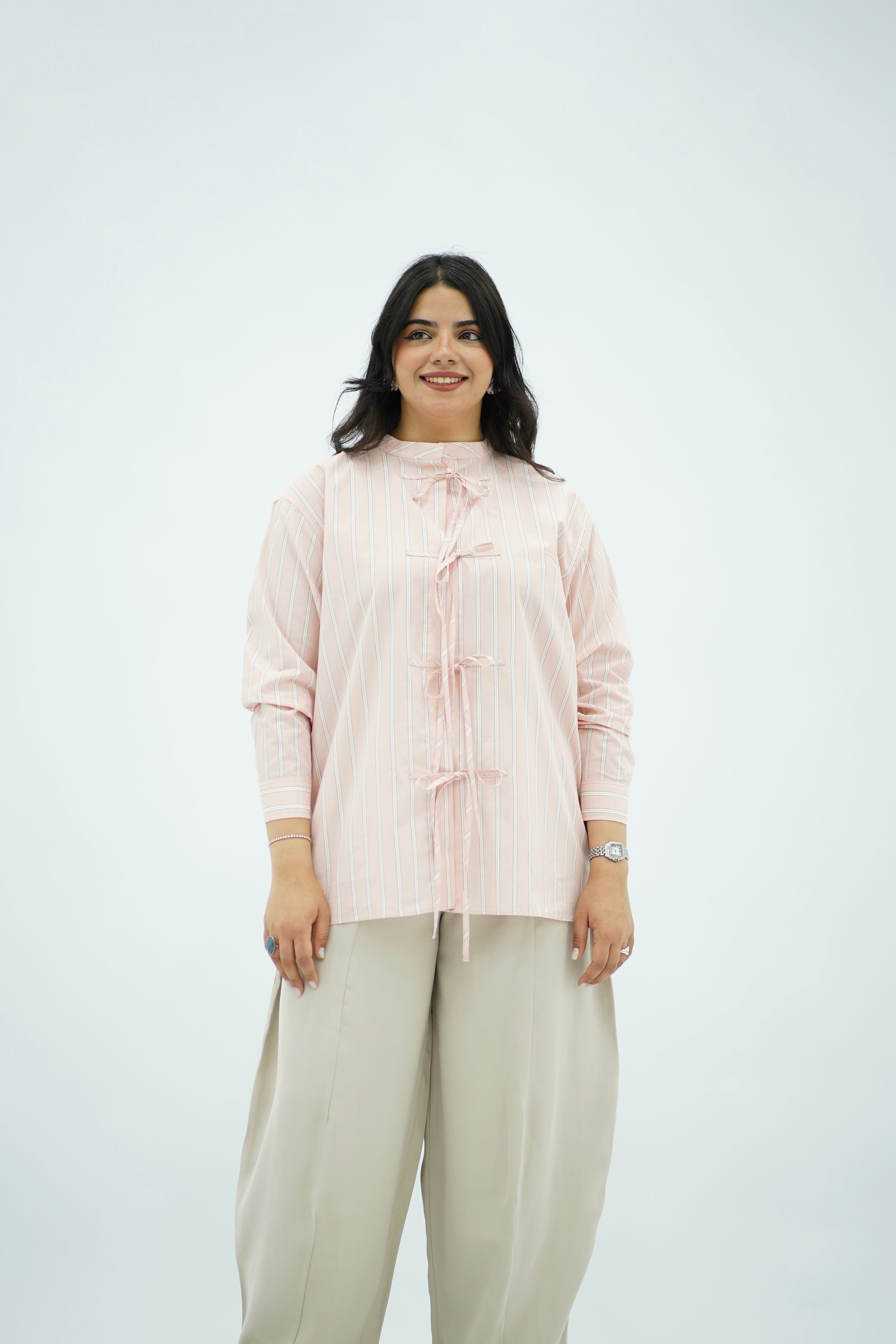 Chemise Saumon avec détails cordon