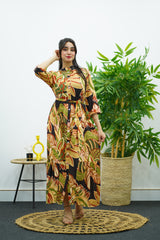 Robe Imprimée avec Ceinture – Élégance Naturelle