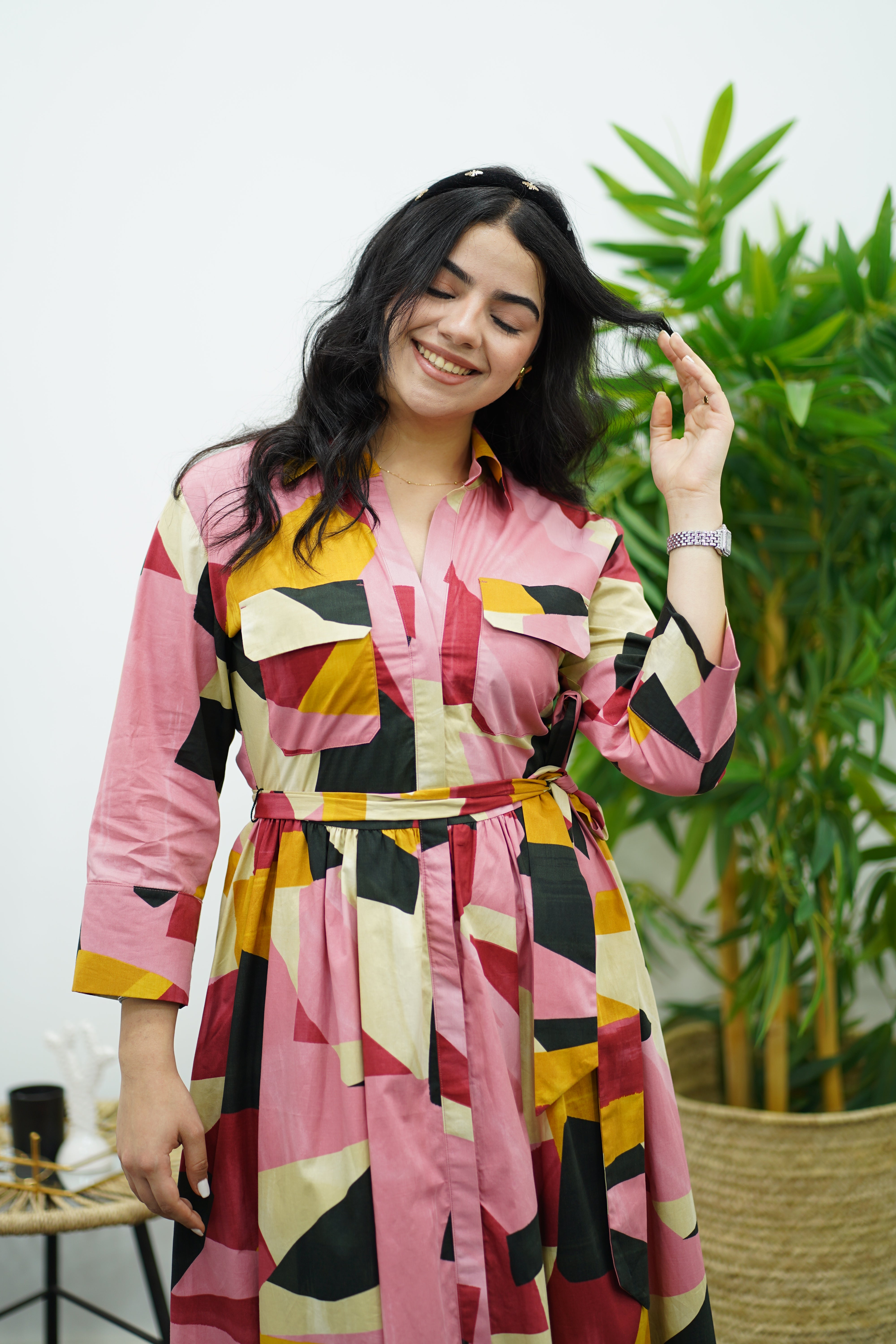 Robe Graphique Multicolore