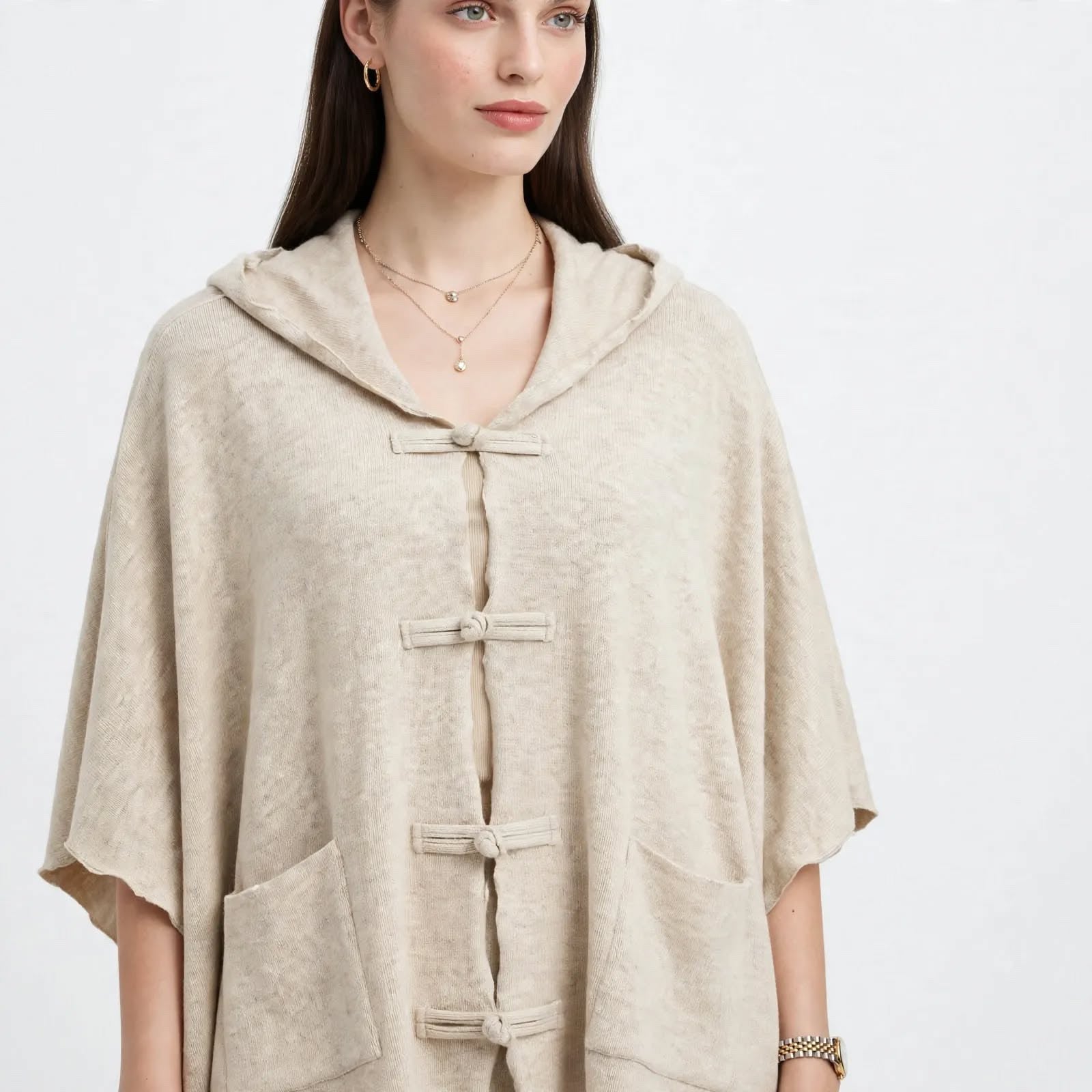Ensemble Cape et Pantalon Large en Maille
