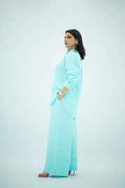 Ensemble En lin Bleu turquoise