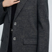Blazer Gris Anthracite à Fentes Latérales
