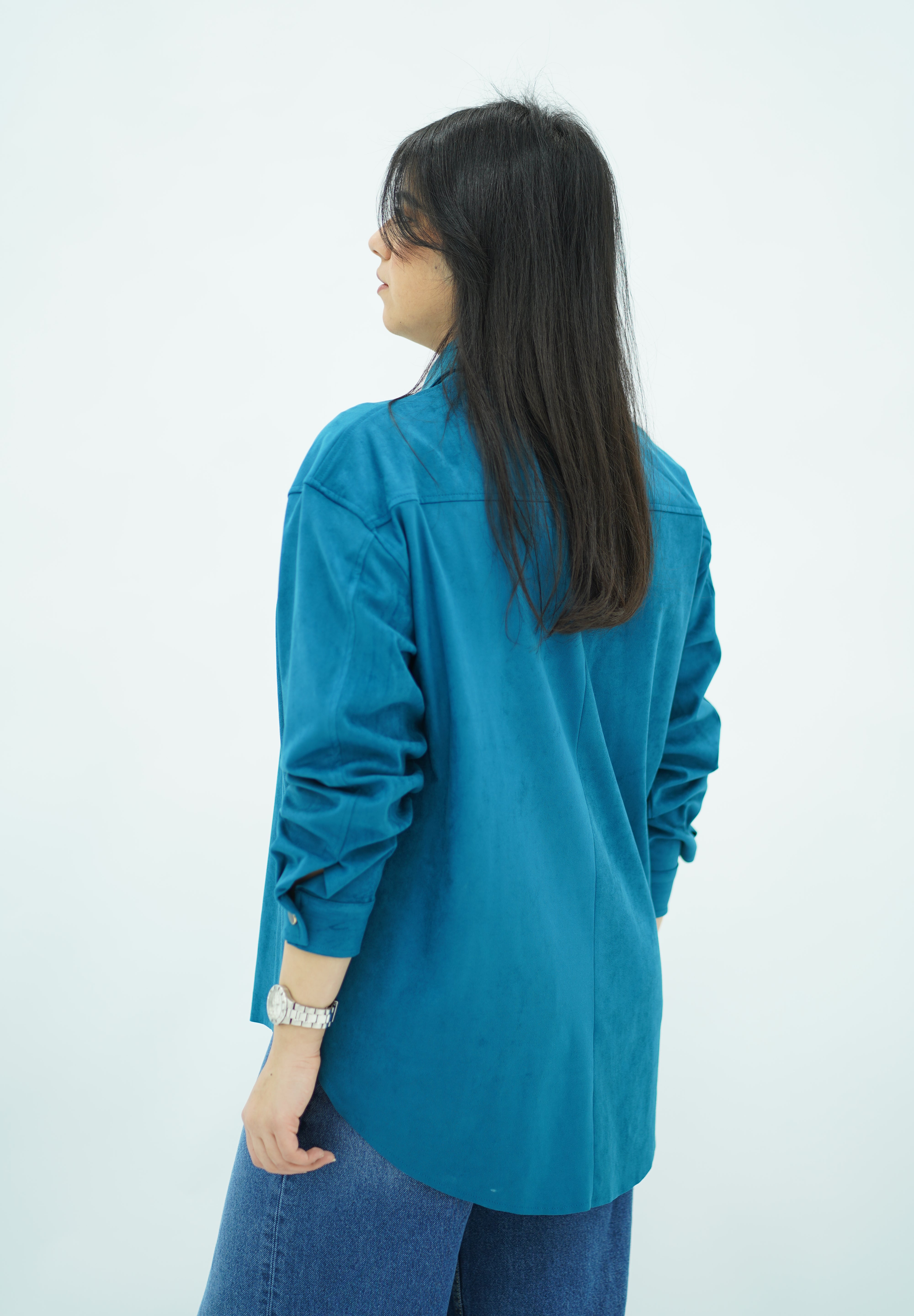 Surchemise Faux daim Turquoise