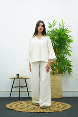 Ensemble Blanc cassé En crêpe
