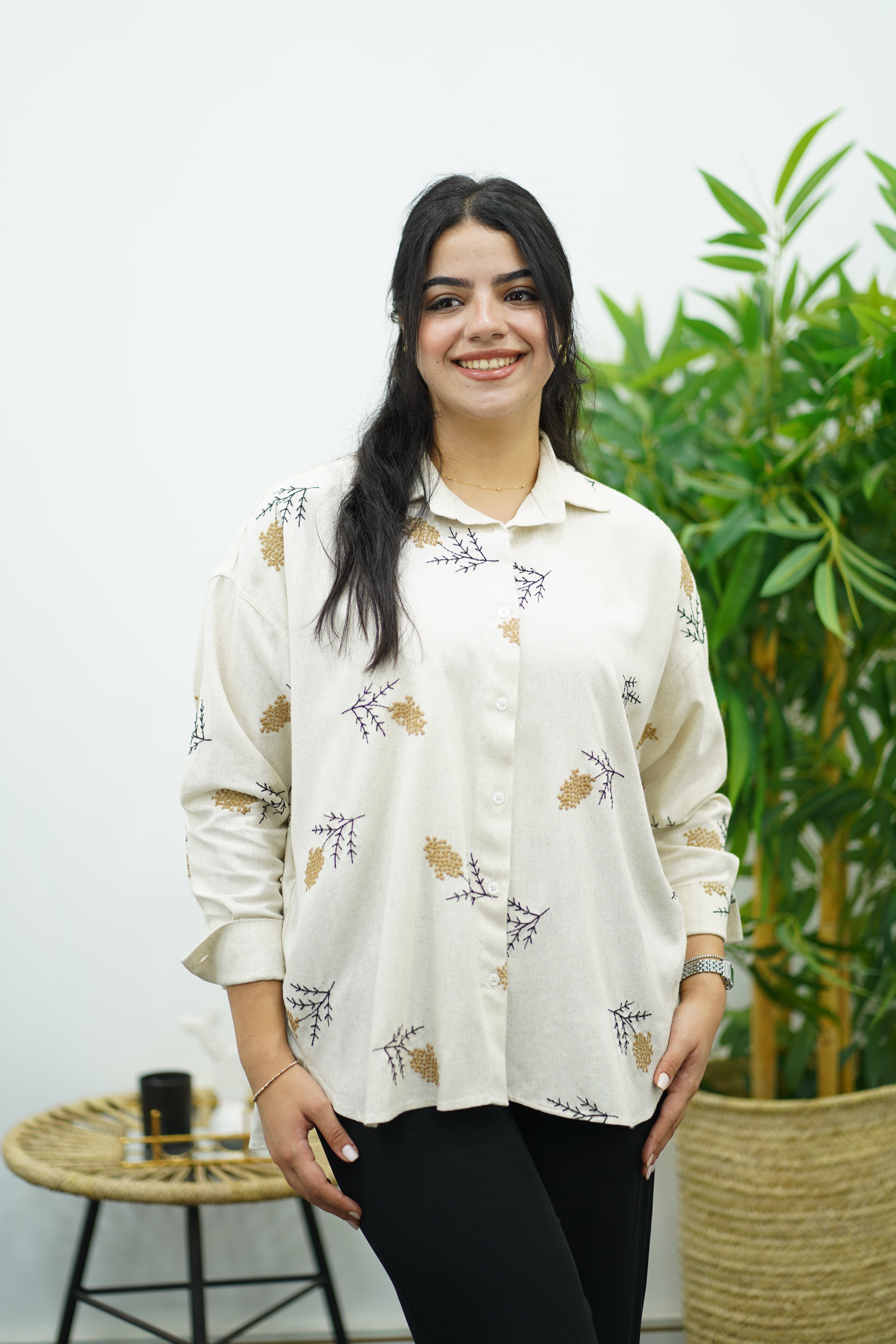 Chemise en lin - Brodé