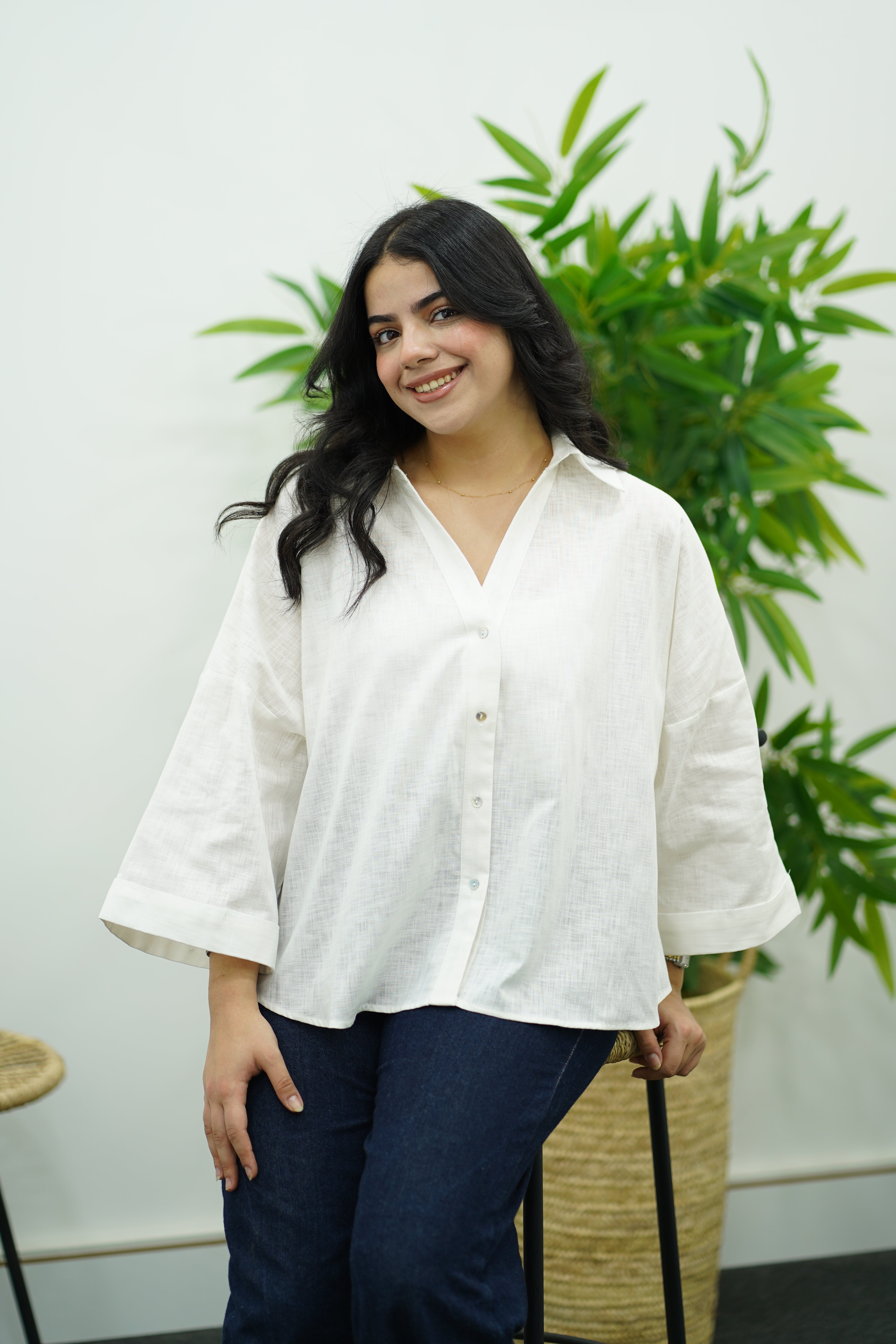 Chemise oversize en Lin Blanche