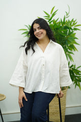 Chemise oversize en Lin Blanche