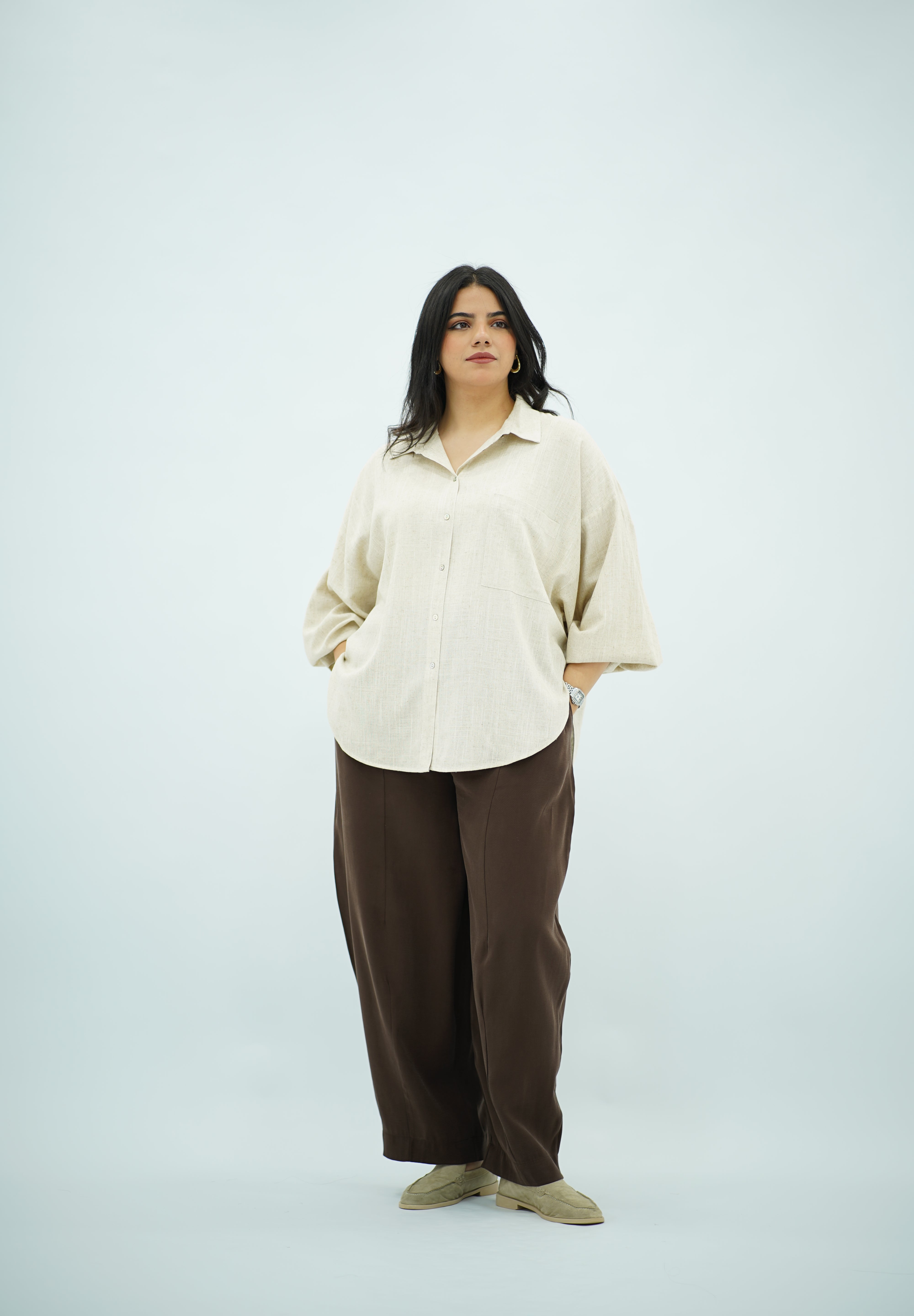 Chemise Beige écru en Lin