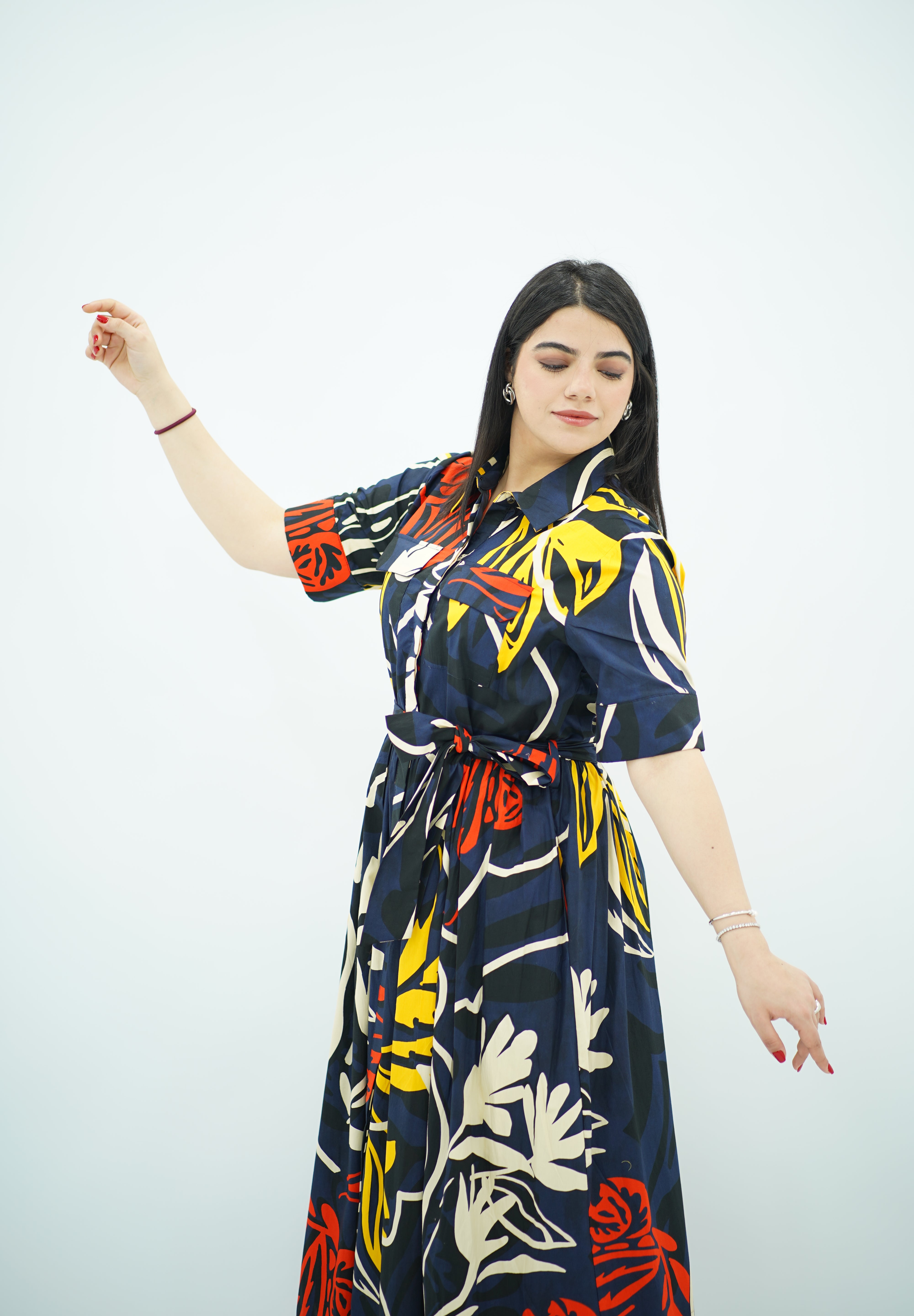 Robe En Popeline - Imprimée