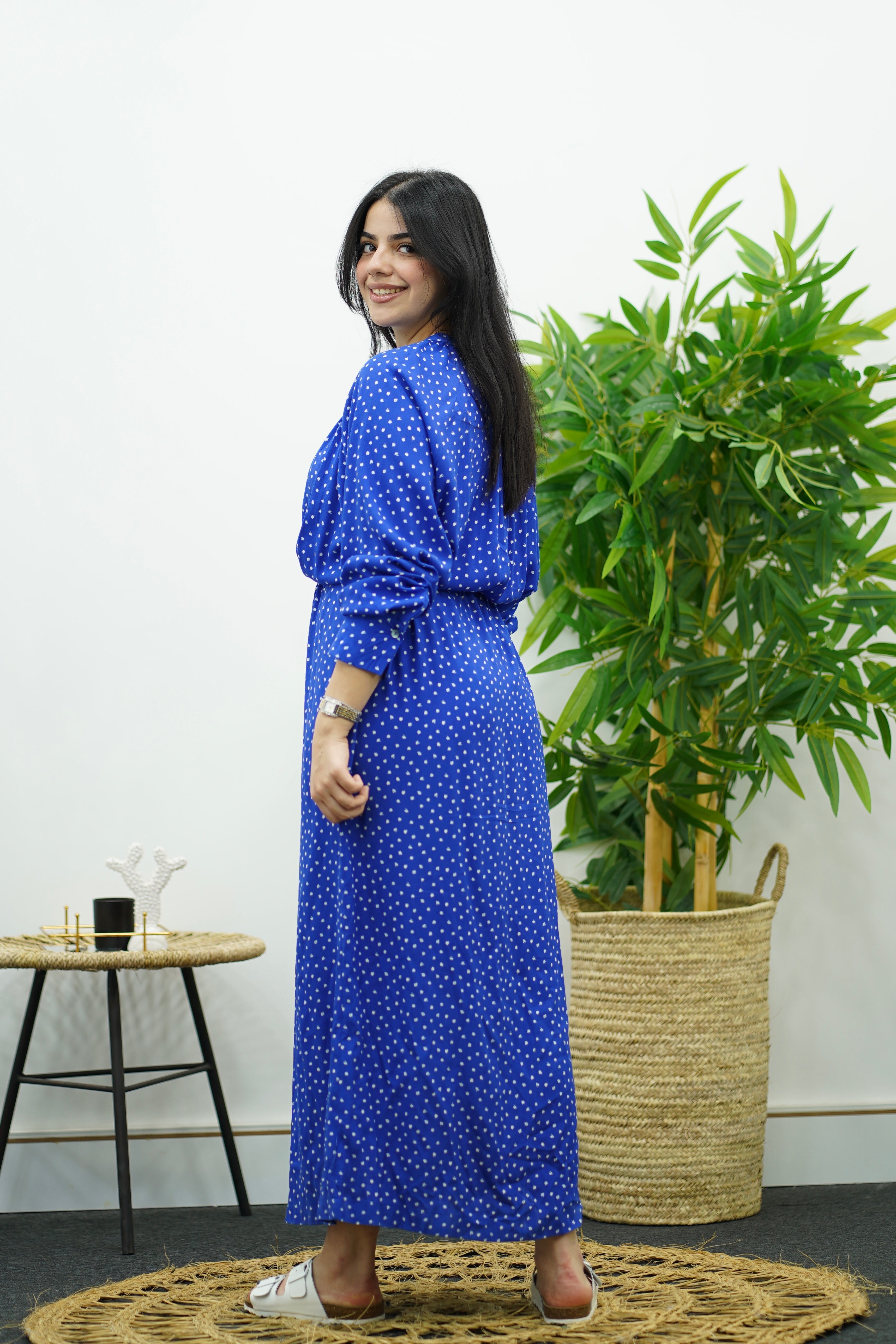 Robe longue avec ceinture