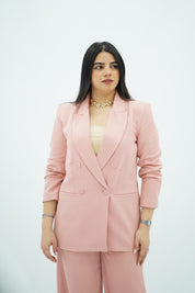 Tailleur Élégance Rosée – Coupe Fluide